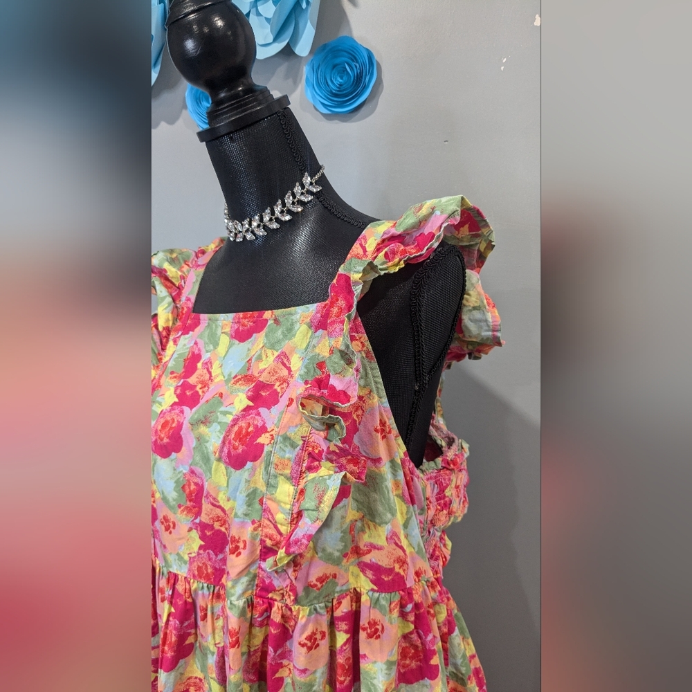 💚 Floral Ruffle Maxi Dress - Multicolor - Picture 4 of 7